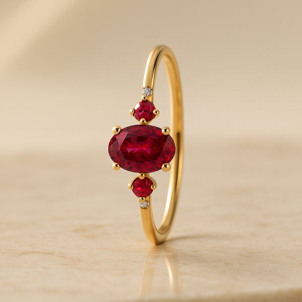 ANILLO DIAMANTES Y RUBIES LOVISA