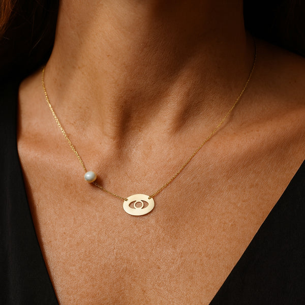 EYE COLLAR WITH PEARL