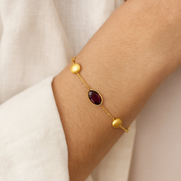 PULSERA CIRCONITAS Y ORO SATINADO