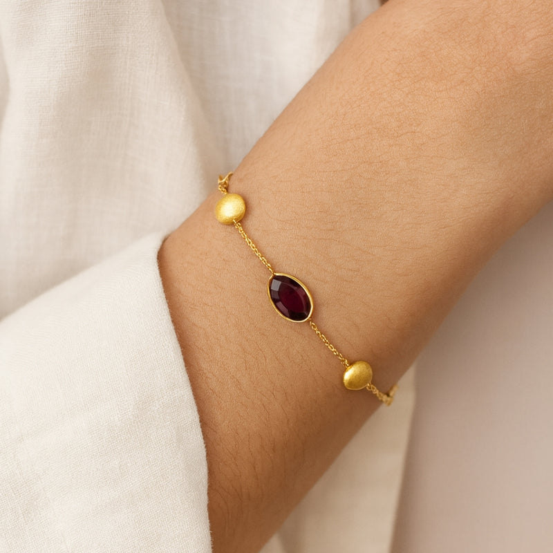 PULSERA CIRCONITAS Y ORO SATINADO