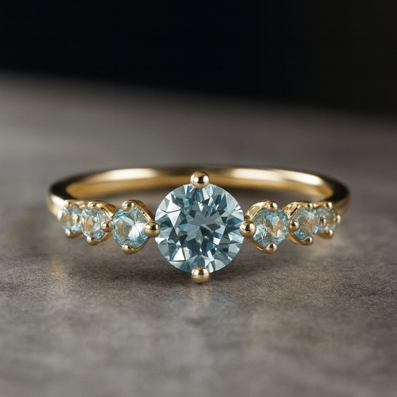 ANILLO CON TOPACIOS AZULES KIRSTIN