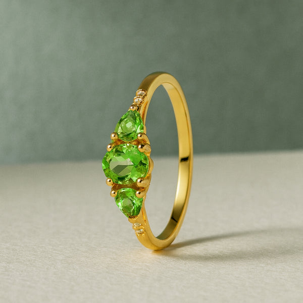 ANILLO GRANATES TSAVORITAS Y DIAMANTES LUCILLE