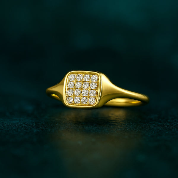 ANILLO SELLO CON DIAMANTES JOLENE