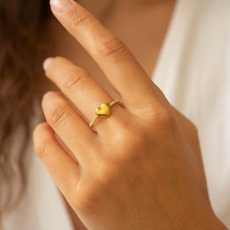 ANILLO CON CIRCONITAS FORMA CORAZON MAAIKE