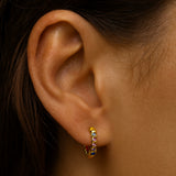 PENDIENTES AROS CIRCONITAS DE COLOR Y BOLAS CATINA