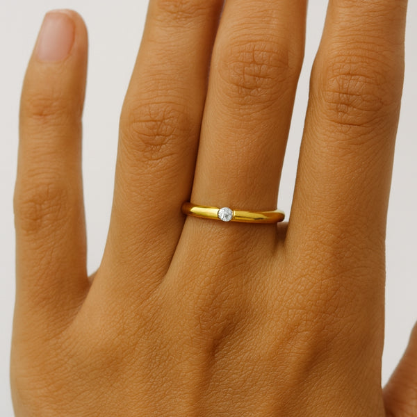 ANILLO SOLITARIO CON DIAMANTE 0.10 QUILATES NITYA
