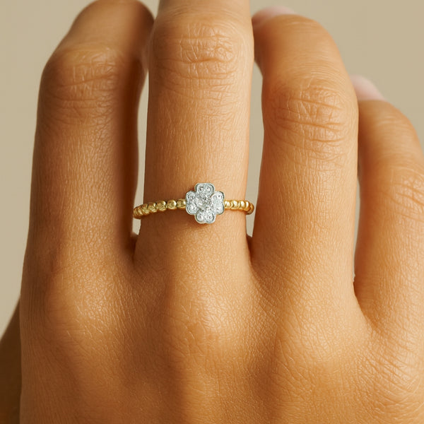 ANILLO CRUZ CON DIAMANTES 0.13 QUILATES BRITNEY