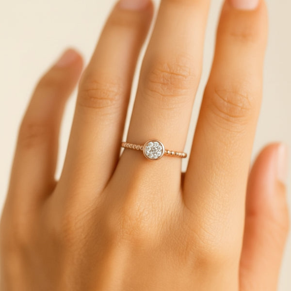 ANILLO ORO ROSA CON DIAMANTES ASTRA