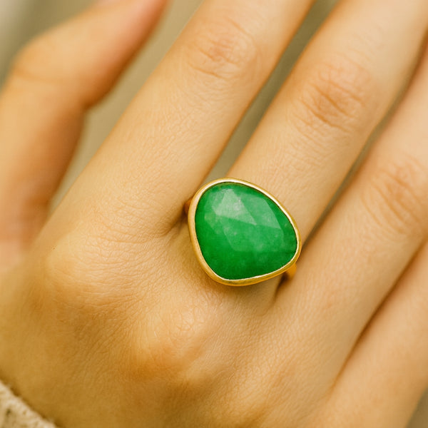 ANILLO CUARZO VERDE ELSIE