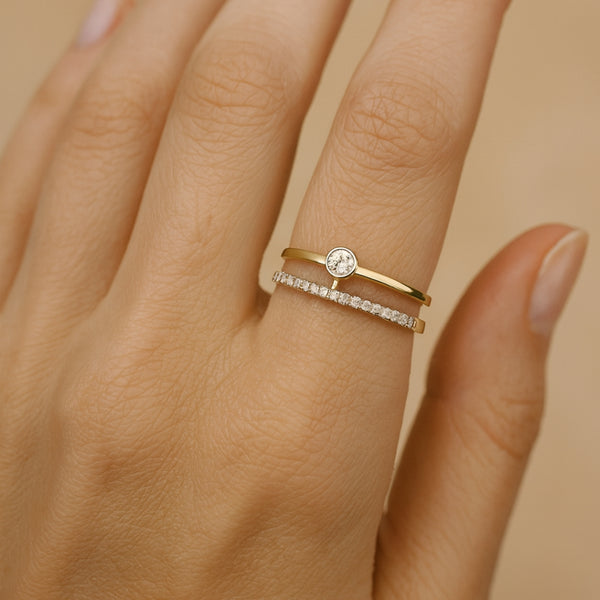 ANILLO DOBLE CON DIAMANTES ELLI