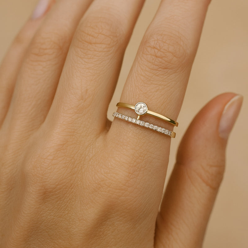 ANILLO DOBLE CON DIAMANTES ELLI