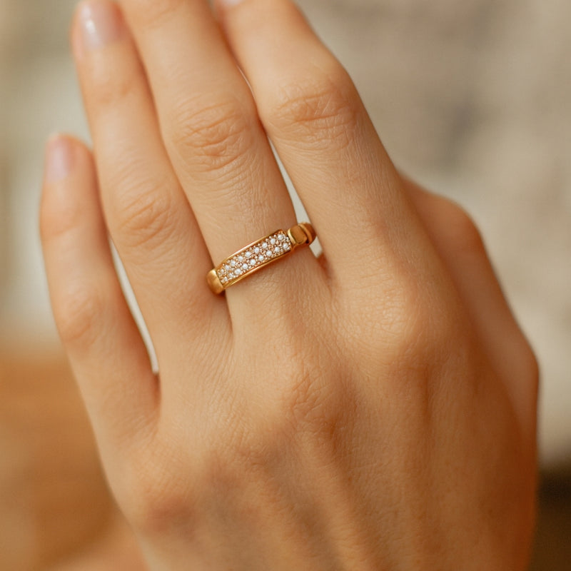 ANILLO ORO ROSA CON DIAMANTES ROSALVA