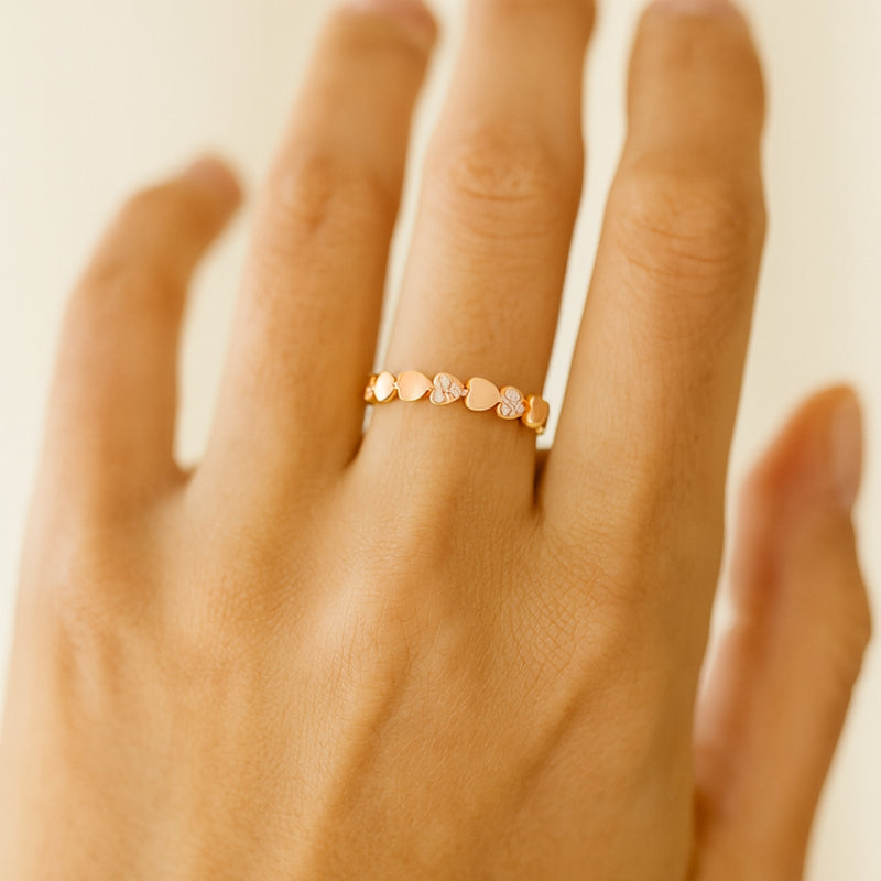 ANILLO ORO ROSA DIAMANTES TEDDA