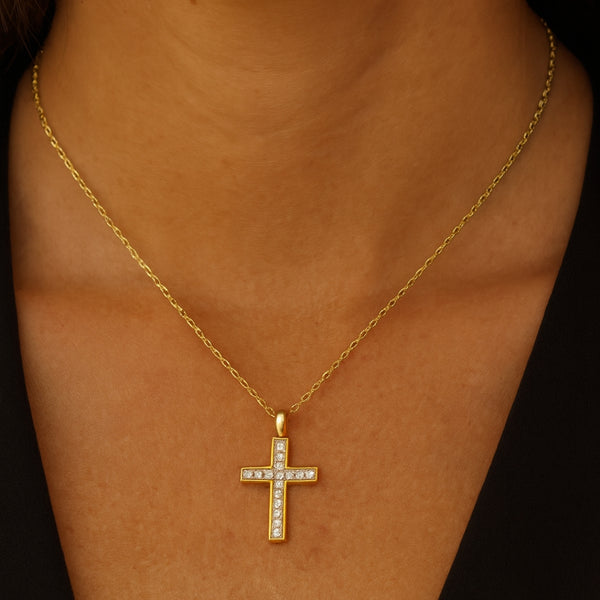 COLGANTE CRUZ Y DIAMANTES ALICA