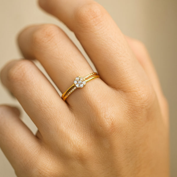 ANILLO DOBLE CON DIAMANTES ILENE