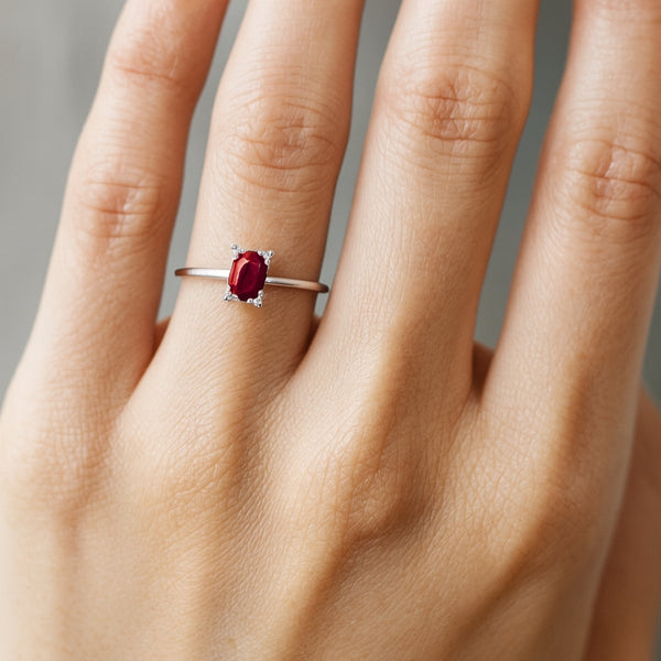 ANILLO RUBI Y DIAMANTES TASIA