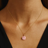 COLGANTE CON CUARZO ROSA MAKENA