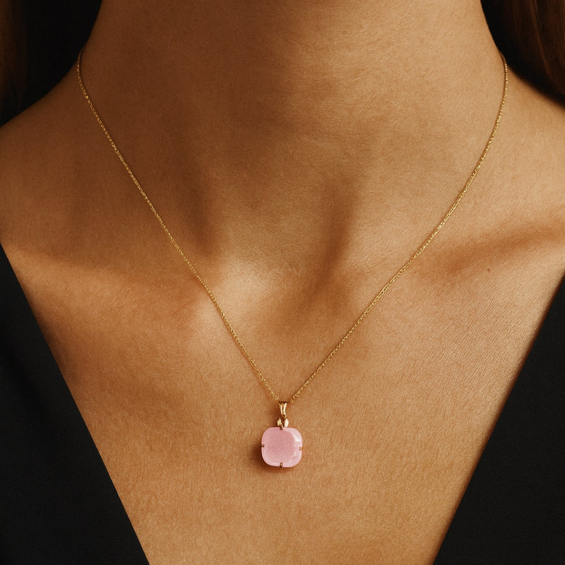 COLGANTE CON CUARZO ROSA MAKENA