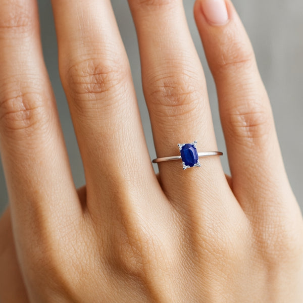 ANILLO ZAFIRO Y DIAMANTES TASIA