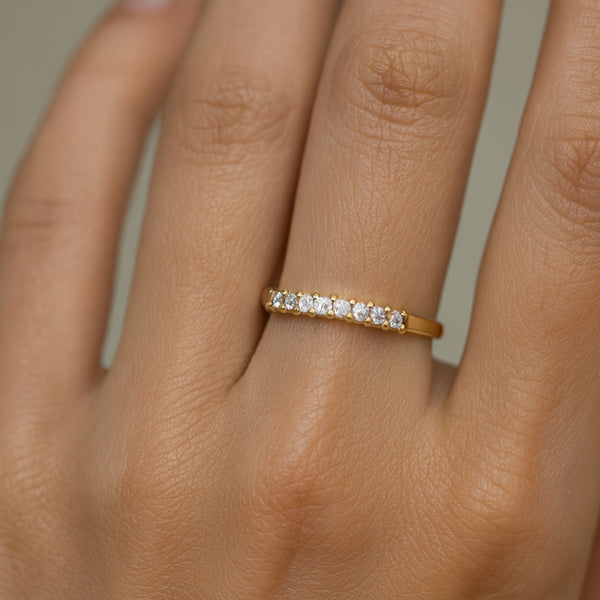 ANILLO MEDIA ALIANZA CON DIAMANTES 0.20 QUILATES DENICE