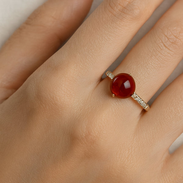 ANILLO GRANATE Y DIAMANTES CORDELIA
