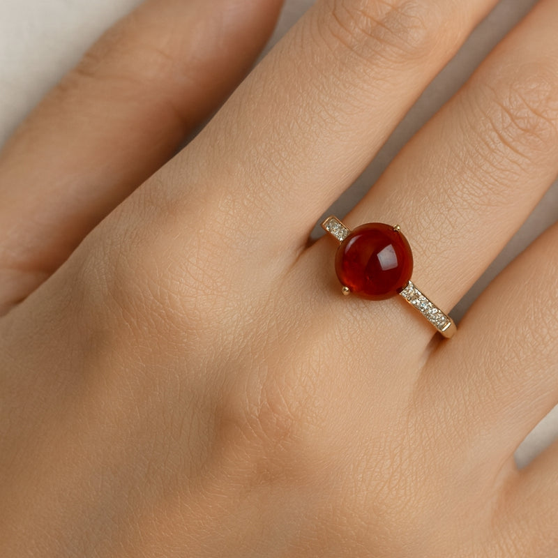 ANILLO GRANATE Y DIAMANTES CORDELIA