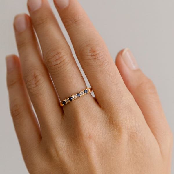 ANILLO ZAFIROS Y DIAMANTES VICTOIRE