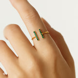 ANILLO ABIERTO BARRAS CON CIRCONITAS YAFFA