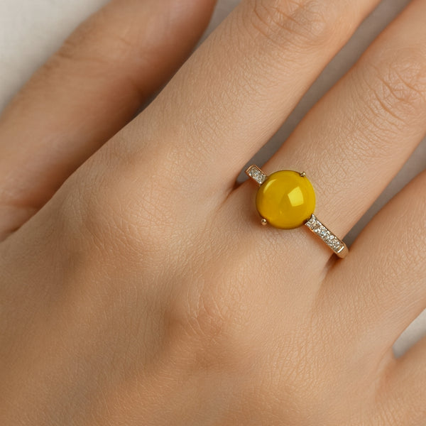 ANILLO CITRINO Y DIAMANTES CORDELIA