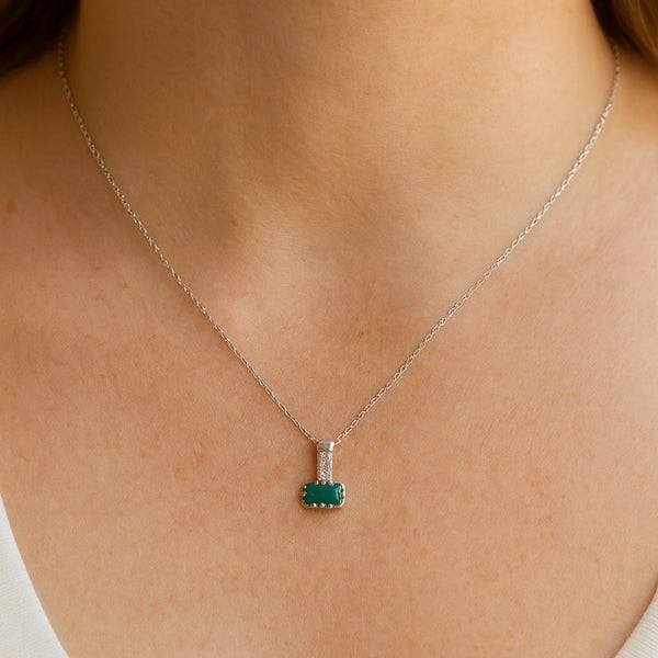 COLGANTE ESMERALDA Y DIAMANTES ETNA