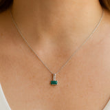 COLGANTE ESMERALDA Y DIAMANTES ETNA