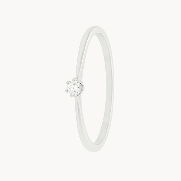 ANILLO SOLITARIO SEIS GARRAS CON DIAMANTE 0.11 QUILATES LAIMA