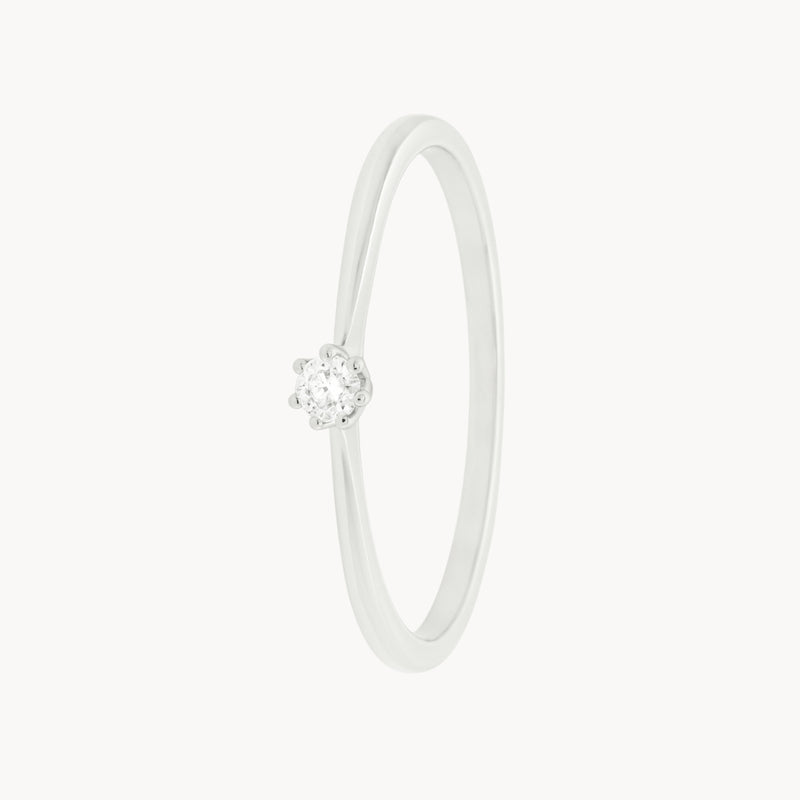 ANILLO SOLITARIO SEIS GARRAS CON DIAMANTE 0.11 QUILATES LAIMA
