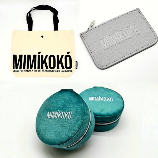 PACK ACCESORIOS MIMÍKOKÓ: JOYERO, MONEDERO Y TOTEBAG