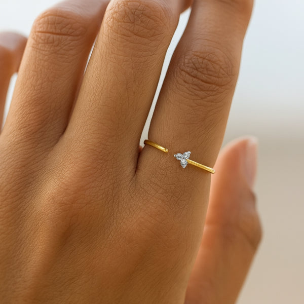 ANILLO ABIERTO CON DIAMANTES OLIVETTE