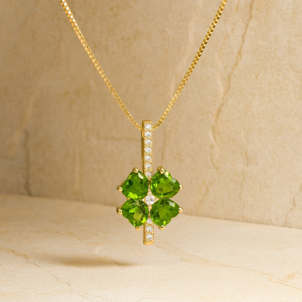 COLGANTE DIÓPSIDOS Y DIAMANTES YAMILA