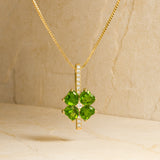 COLGANTE DIÓPSIDOS Y DIAMANTES YAMILA