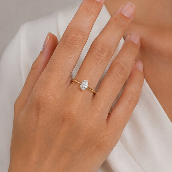 ANILLO SOLITARIO DIAMANTE CREADO 0.75 QUILATES CERTIFICADO IGI