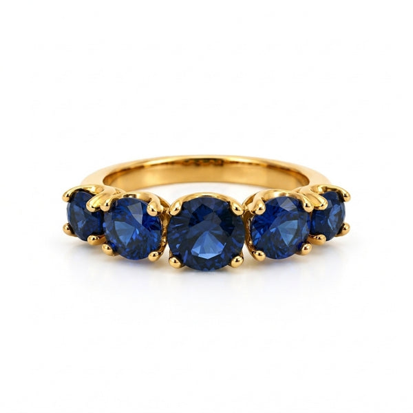 ANILLO CINCO ZAFIROS EN DEGRADADO