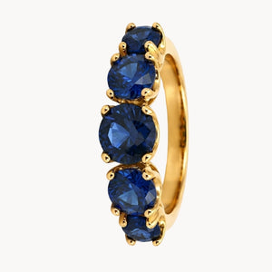 ANILLO CINCO ZAFIROS EN DEGRADADO