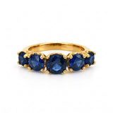 ANILLO CINCO ZAFIROS EN DEGRADADO