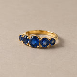 ANILLO CINCO ZAFIROS EN DEGRADADO