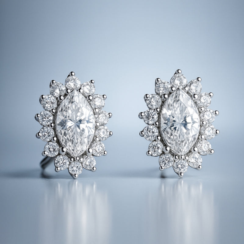 PENDIENTES OVALES DIAMANTES CREADOS COLECCION ASTRA