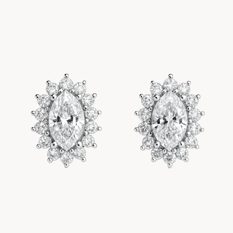 PENDIENTES OVALES DIAMANTES CREADOS COLECCION ASTRA