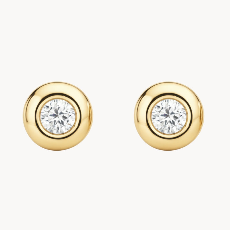 PENDIENTES CHATON DIAMANTE CREADO COLECCION ASTRA
