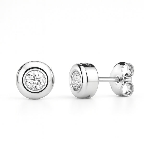 PENDIENTES CHATON DIAMANTE CREADO COLECCION ASTRA