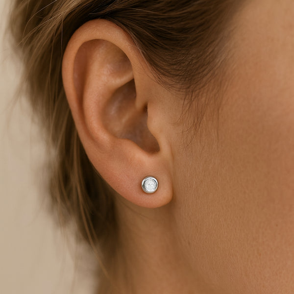 PENDIENTES CHATON DIAMANTE CREADO COLECCION ASTRA