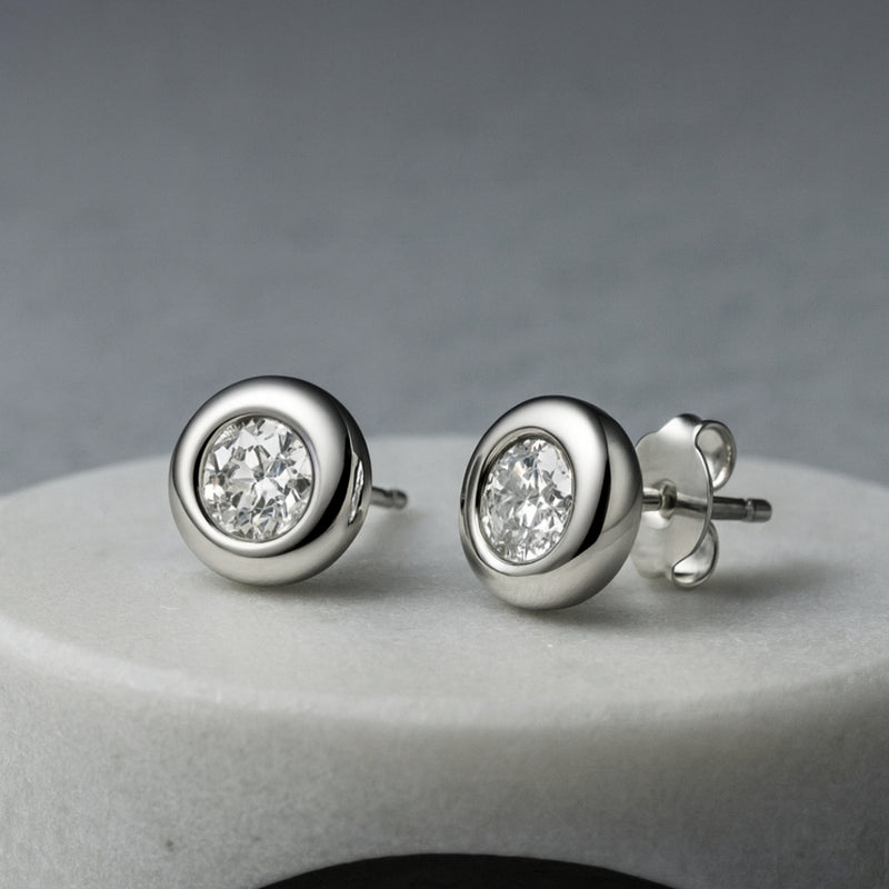 PENDIENTES CHATON DIAMANTE CREADO COLECCION ASTRA