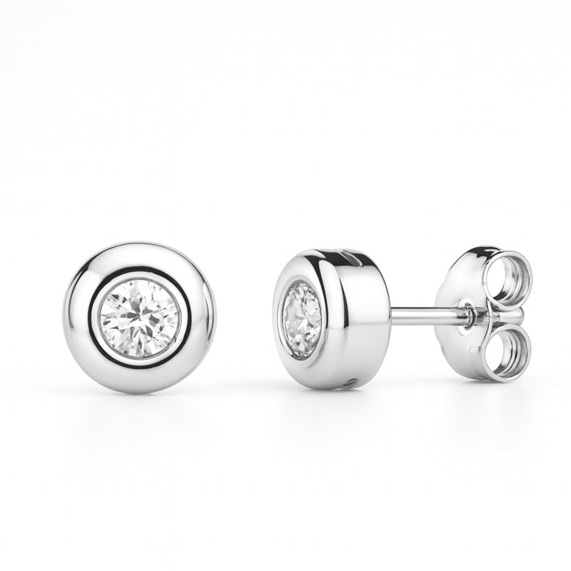PENDIENTES CHATON DIAMANTE CREADO COLECCION ASTRA