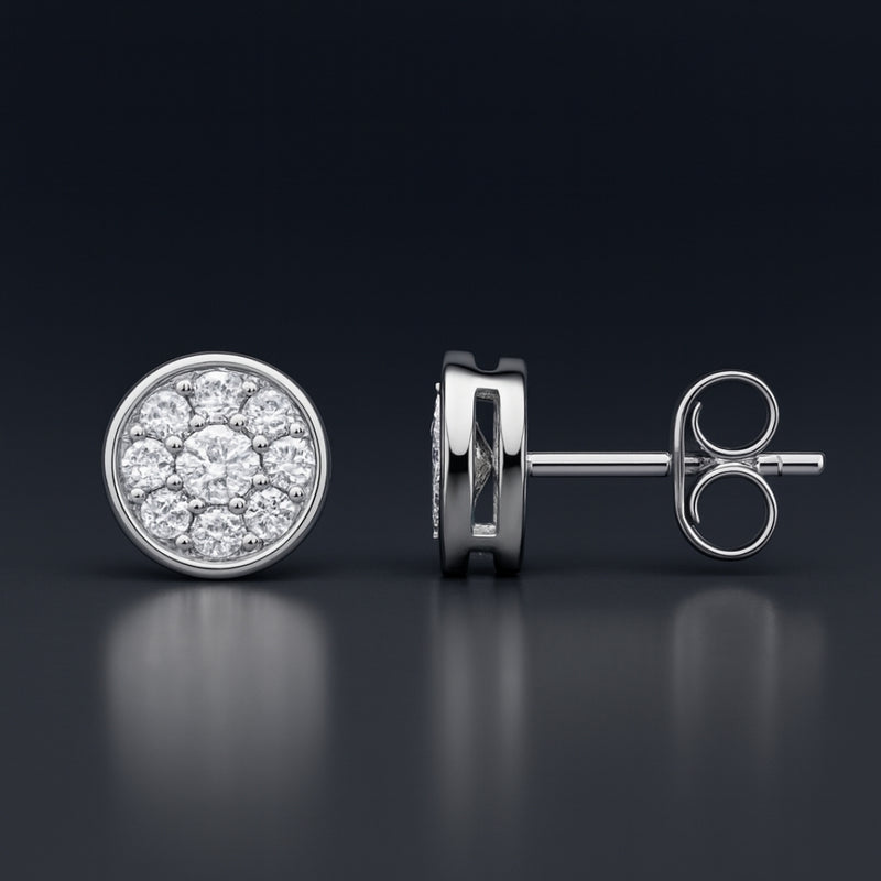 PENDIENTES CHATON DIAMANTES CREADOS COLECCION ASTRA